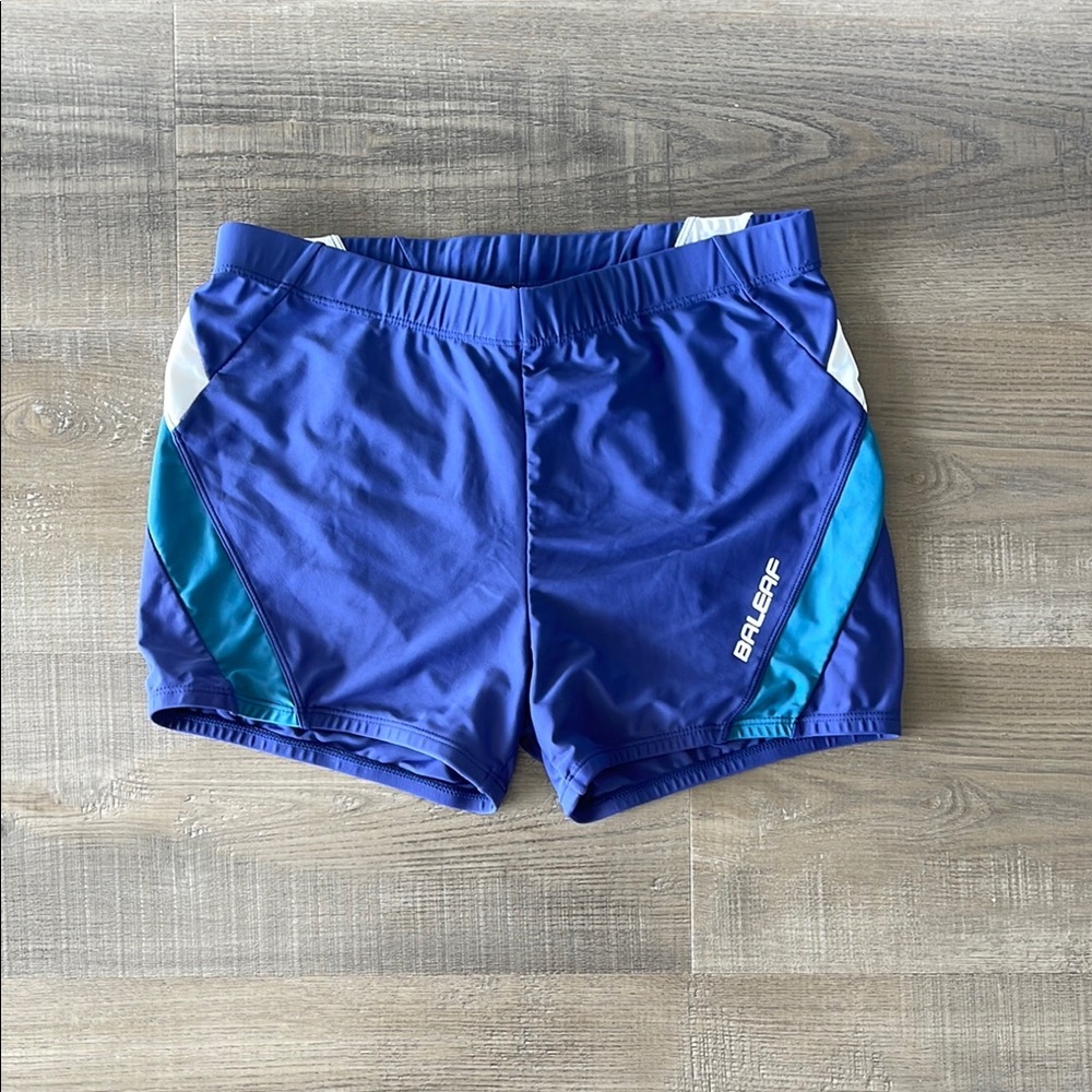 Baleaf Men's Blue and White Swim Trunks